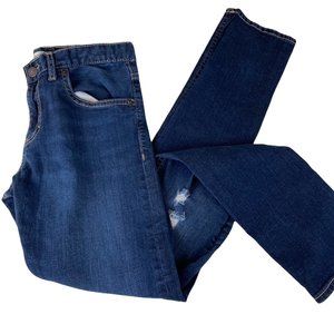 Levi's Girlfriend dark wash stretch denim ripped jeans, Girl's 16R